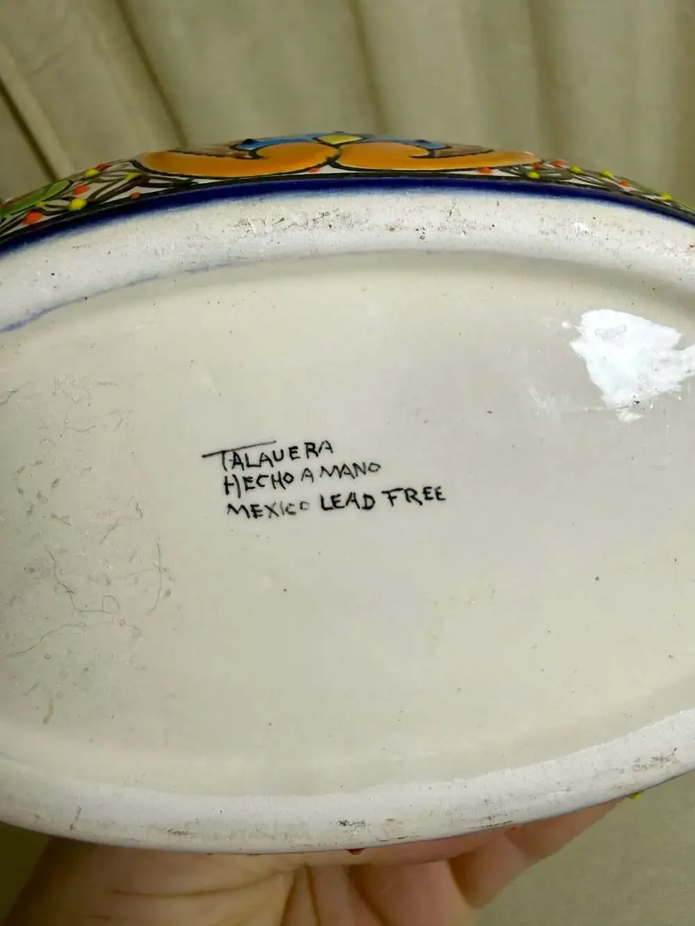 Hand-Painted Mexican Talavera Ceramic Covered Serving Tureen or Tortilla Warmer